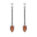 Sterling Silver Brown Goldstone Long Marquise Drop Earrings, E131.