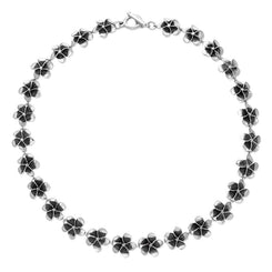 Sterling Silver Chain of Flowers Necklace, NUNQ0000880.