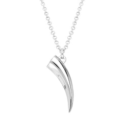 Sterling Silver Cubic Zirconia Tooth Style Necklace P2726C