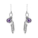 Sterling Silver Emma Stothard Silver Darling Amethyst Float Charm Hook Earrings, E2582.