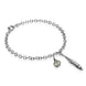Sterling Silver Emma Stothard Silver Darling Green Quartz Float Charm Bracelet, B1204.