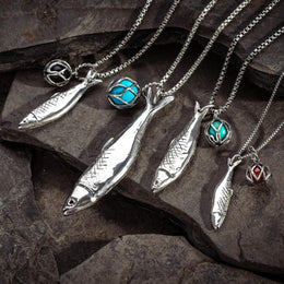 Sterling Silver Emma Stothard Silver Darling Turquoise Float Medium Charm Necklace