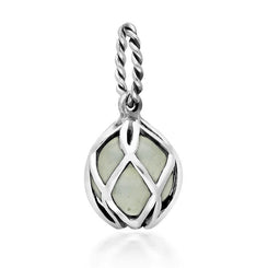 Sterling Silver Green Quartz Emma Stothard Silver Darling 8mm Float Charm, G970.