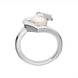Sterling Silver White Pearl Twisted Open Heart Ring, R931