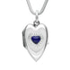 Sterling Silver Lapis Lazuli Beaded Edge Heart Locket Necklace. P2104.