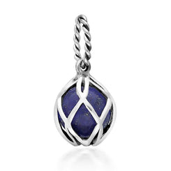 Sterling Silver Lapis Lazuli Emma Stothard Silver Darling 8mm Float Charm, G970.