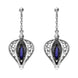 Sterling Silver Lapis Lazuli Flore Filigree Drop Earrings, E1781