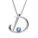 Sterling Silver Moonstone Love Letters Initial D Necklace, P3451C.