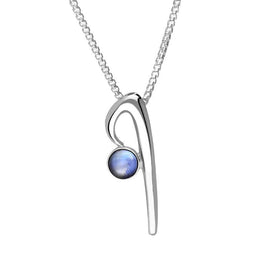 Sterling Silver Moonstone Love Letters Initial I Necklace, P3456C.