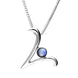 Sterling Silver Moonstone Love Letters Initial V Necklace, P3469C.