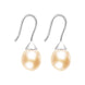 Sterling Silver Peach Pearl Hook Drop Earrings. E1356.
