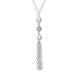 Sterling Silver Pearl Double Stone Tassel Drop Necklace N823