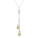 Sterling Silver Pearl Smokey Quartz Tassel Drop Necklace N467