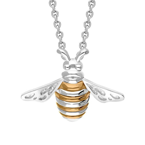 Sterling Silver Rose Gold Plated Large Bee Two Piece Set, S216_2