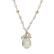 Sterling Silver Rose Gold Plated Oval Quartz Beaded Drop Necklace N824
