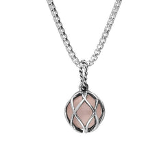 Sterling Silver Rose Quartz Emma Stothard Silver Darling 10mm Float Charm Necklace, P3586.