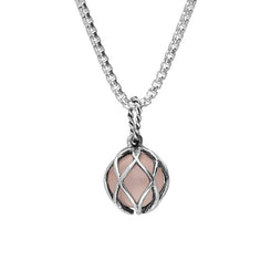 Sterling Silver Rose Quartz Emma Stothard Silver Darling 8mm Float Charm Necklace, P3585.