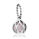 Sterling Silver Rose Quartz Emma Stothard Silver Darling 6mm Float Charm, G969.