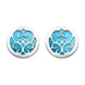 Sterling Silver Turquoise Flore Filigree Earrings, E1782