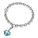 Sterling Silver Turquoise Small Cross Heart Charm Bracelet, B666
