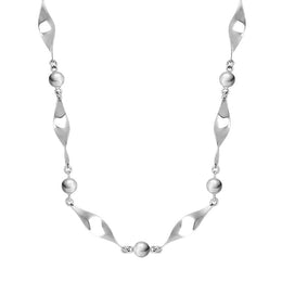 Sterling Silver Twist Bead Necklace, N1124
