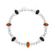Sterling Silver Whitby Jet Amber Marquise Shaped Celtic Bracelet, B594_2