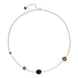 Sterling Silver Whitby Jet Amber Round Stone Necklace, N1151