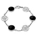 Sterling Silver Whitby Jet Flore Filigree Bracelet, B943