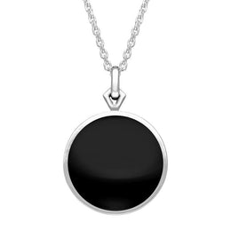 Sterling Silver Whitby Jet Flore Filigree Necklace. P2339C.