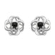 Sterling Silver Whitby Jet Open Round Flower Earrings E2567