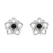 Sterling Silver Whitby Jet Open Star Flower Stud Earrings E2566