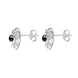 Sterling Silver Whitby Jet Open Star Flower Stud Earrings E2566