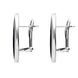 Sterling Silver Whitby Jet Oval Flat Omega Stud Earring, E084.