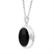 Sterling Silver Whitby Jet Oval Locket Pendant