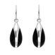 Sterling Silver Whitby Jet Pear Drop Two Piece Set P2714 E2016