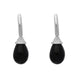 Sterling Silver Whitby Jet Tear Drop Hoop Earrings EUNQ0000912