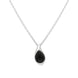Sterling Silver Whitby Jet Teardrop Pendant, P2529