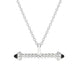 Sterling Silver Whitby Jet Twisted T Bar Necklace P3534C