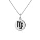 Sterling Silver Whitby Jet Zodiac Virgo Round Necklace, P3604.