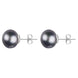 Sterling Silver 10mm Black Freshwater Pearl Stud Earrings. E631.