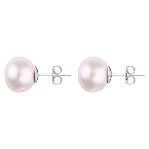 Sterling Silver 10mm Pink Freshwater Pearl Stud Earrings E630