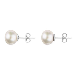 Sterling Silver 6mm White Freshwater Pearl Stud Earrings E623