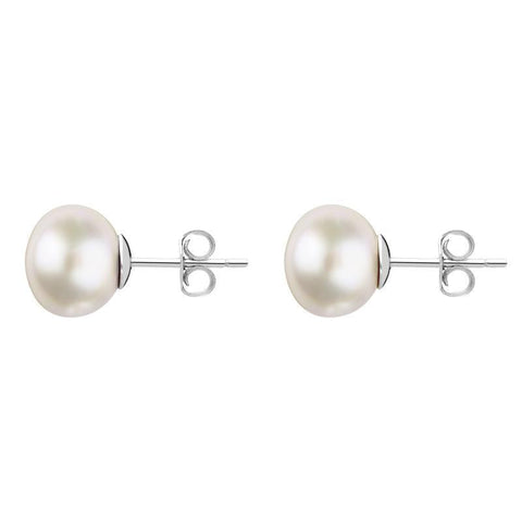 Sterling Silver 8mm White Freshwater Pearl Stud Earrings E624