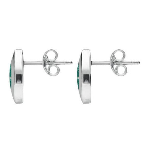 Sterling Silver Amazonite Framed Marquise Stud Earrings, E561