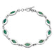 Sterling Silver Amazonite Framed Nine Stone Marquise Bracelet, B462
