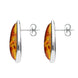 Sterling Silver Amber Leaf Stud Earrings. E1306.
