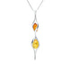Sterling Silver Amber Double Graduated Twist Bead Necklace P1953