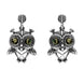 Sterling Silver Amber Owl Stud Earrings