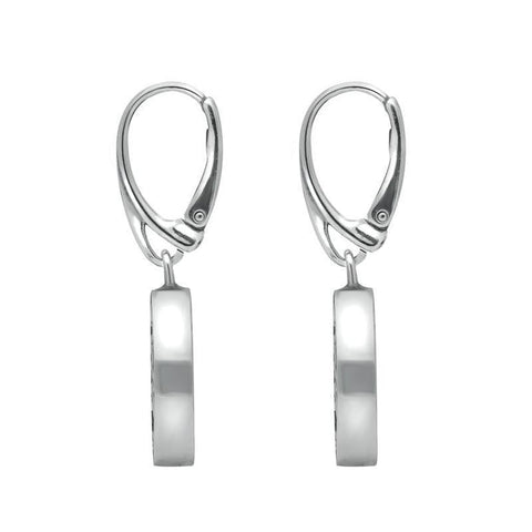 Sterling Silver Amber Round Large Tree of Life Leaves Drop Earrings E2427