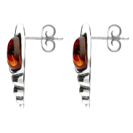 Sterling Silver Amber Shell Stud Earrings E2333